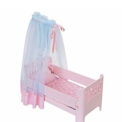 Baby Annabell Sweet Dreams Bed Dolls Musical Cot With Canopy Music & Lights