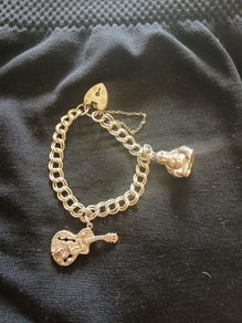 ladies vintage silver charm bracelet