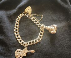 ladies vintage silver charm bracelet