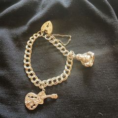 ladies vintage silver charm bracelet