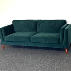 Dark Green Velvet 3-seater sofa, perfect condition