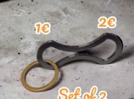 main image for ad Shopping trolley token coin Removable key 1 and 2 Euro smart shape metal ring included multi colour smart gift ideas SET OF 2