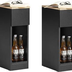 Set of 2 side tables bedside tables narrow storage tables