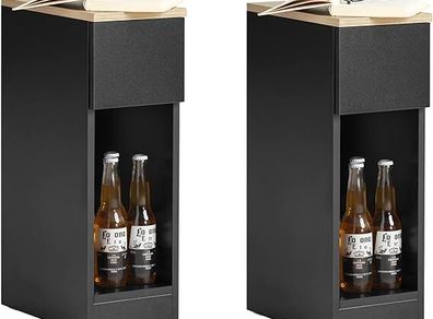 Set of 2 side tables bedside tables narrow storage tables