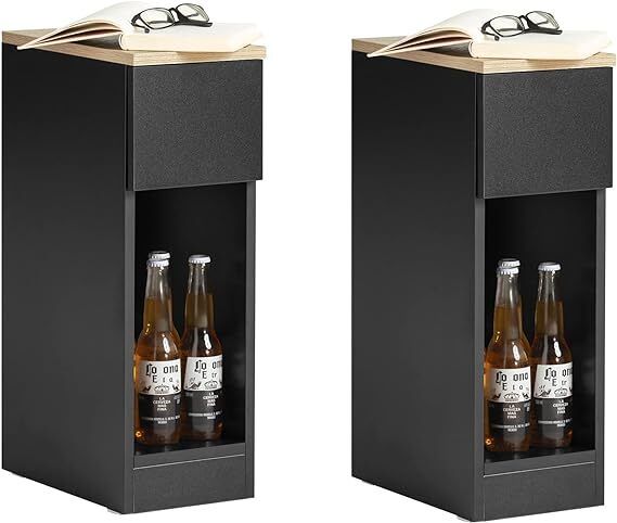 Set of 2 side tables bedside tables narrow storage tables