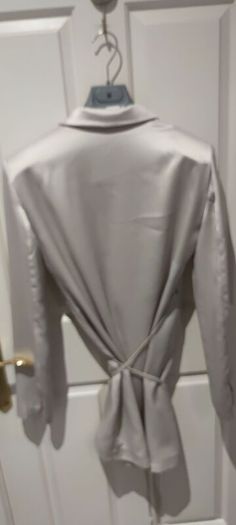 ivory satin blazer dress