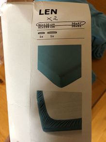 IKEA LEN Fitted Sheet for MINNEN BED (91cm x 120cm) x 2 - Brand New