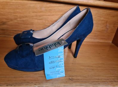 navy blue high heels