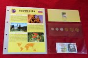 Slovenia Coins Banknote Stamp set vintage currency collectors