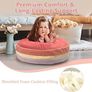 Macaron Shaped Bean Bag Chair Cushion with Filling Included, Footstool for Kids Teens Adults, Plush Sherpa Pouf Ottoman Image 4