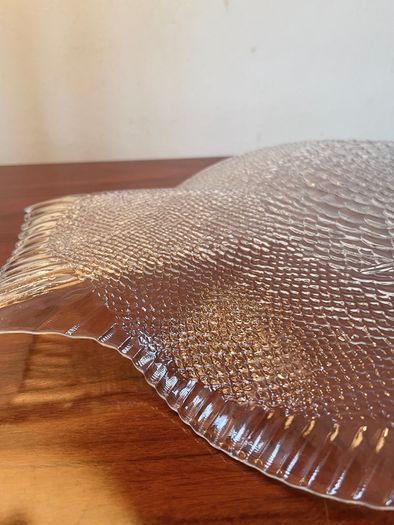 Large Vintage Fish Glass Serving Platter Plate Tray, Pasabahce