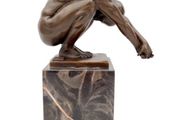 Milo (1910-1978) The Diver - Bronze, Marble, Signed