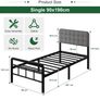 3ft Single Bed Frame with Upholstered Headboard and Footboard, 36cm High Image 8