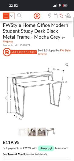 Wade Logan Aires Split Level Mocha Study Desk - 124cm