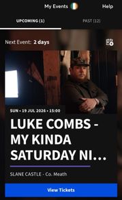 Luke Combs Tickets 65e each