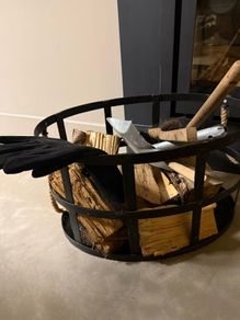 Black Metal Fire Log Holder