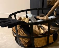 Black Metal Fire Log Holder