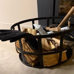 Black Metal Fire Log Holder
