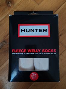 Hunter cream fleece welly socks