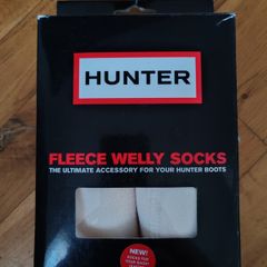 Hunter cream fleece welly socks