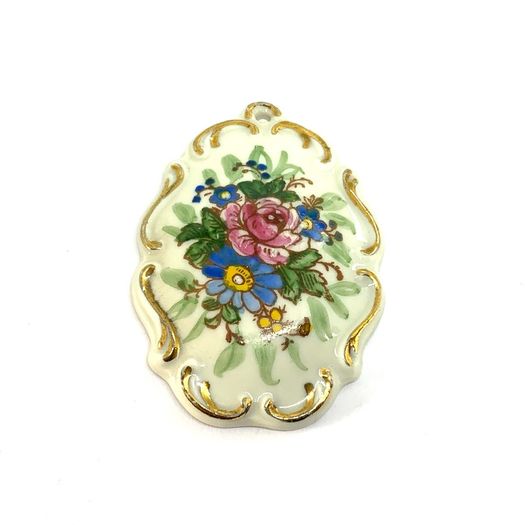 Vintage Bavarian Porcelain Pendant: