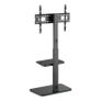 Floor TV Stand with Shelf for 37"-75" TVs - Fine Texture Black Image 2