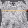 Frank Lyman White Grey See Through Open Mesh 3/4 Sleeve Blouse Top 14UK/42EU Image 7