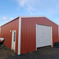 Storage shed with stables and loft