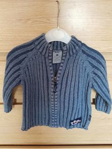 sweater 9-12 months dark blue  like new worn once light blue never worn