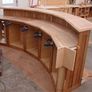 Home Bar Top Project Breakfast Bar - Kitchen Island Counter Top - Reception Desk. Curved Timber. Image 10