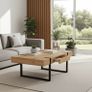 Ines Industrial Coffee Table with Drawer Oak Top Image 2