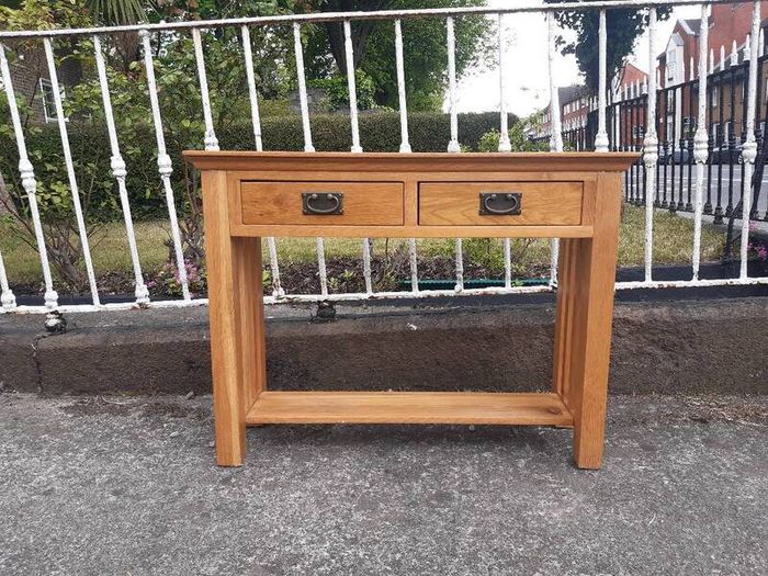 oak  console table
