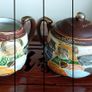 Japanese Ceramic Satsuma Moriage Coffee Set Image 4
