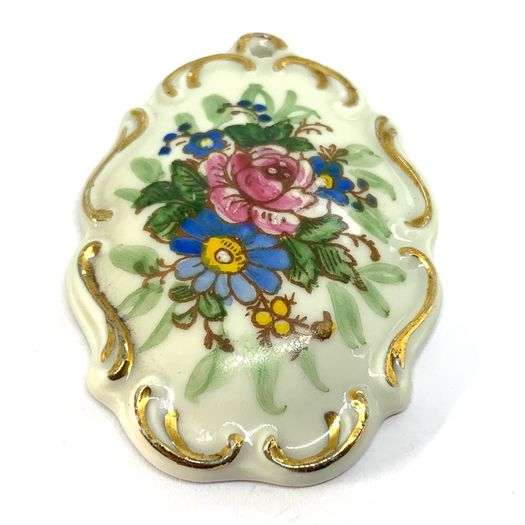 Vintage Bavarian Porcelain Pendant: