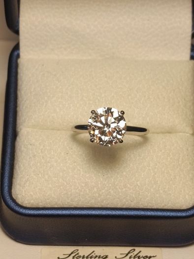 18ct White Gold 3 ct Lab Diamond Solitaire Ring