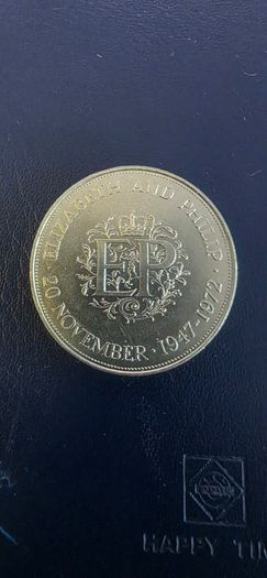 Queen Elizabeth & Phillip Commemorative Crown Coin 1947 - 1972