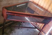 Mid-century teak corner jewellery counter