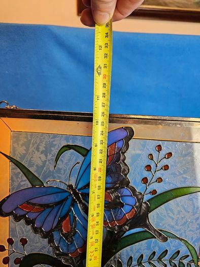 Tiffany Style Stained Glass Butterfly Panel - Window Hanging / Suncatcher  , window decoration