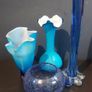 Lovely Modern Crackle Glass Bowl in an Unusual Shade of Purplely Indigo Blue Image 10