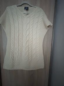 Sleeveless Aran  jumper size L. Wool