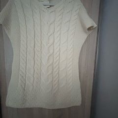 Sleeveless Aran  jumper size L. Wool