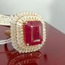 Ruby African Ruby & Moissanite Cluster Ring Image 6