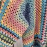 Crocheted colourful hexagon jacket Image 4