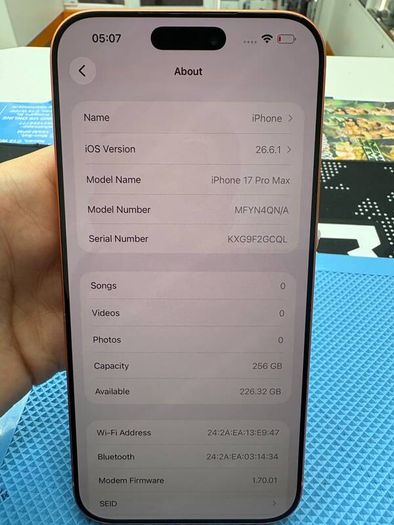 iPhone 17 Pro Max 256GB | Cosmic Orange | A+ Grade | 100% Battery | Apple Warranty