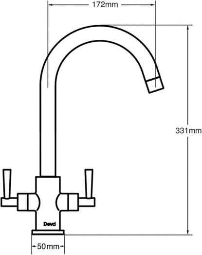 Chrome Kitchen Sink Mixer Tap | Swan Neck Twin Lever