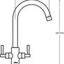 Chrome Kitchen Sink Mixer Tap | Swan Neck Twin Lever Image 3