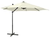 Cantilever Umbrella with Pole and LED Lights Sand 300 cm