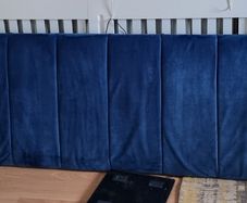 Bed headboard Super King, navy blue velvet