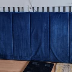 Bed headboard Super King, navy blue velvet