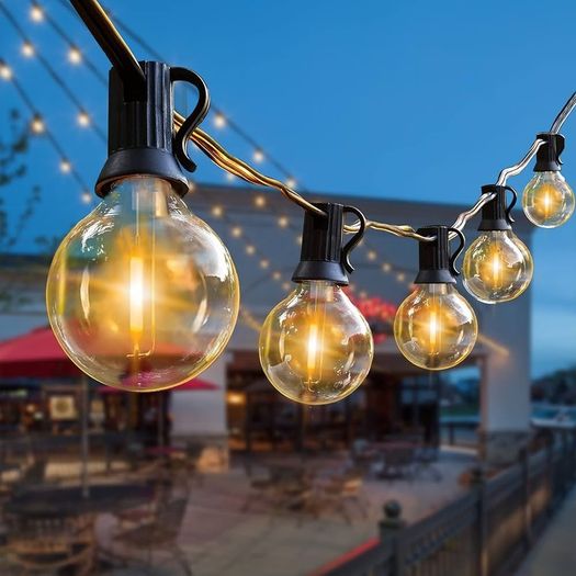 MASSIVE SALE Outdoor LED String Lights 36.5M/120FT, G40 Globe Patio Lights Energy Saving with 62 Bulbs(2 Spare), Waterproof Shatterproof Hanging Connectable Festoon Lights for Outside Garden Backyard MULTIPLE SIZES AVAILABLE